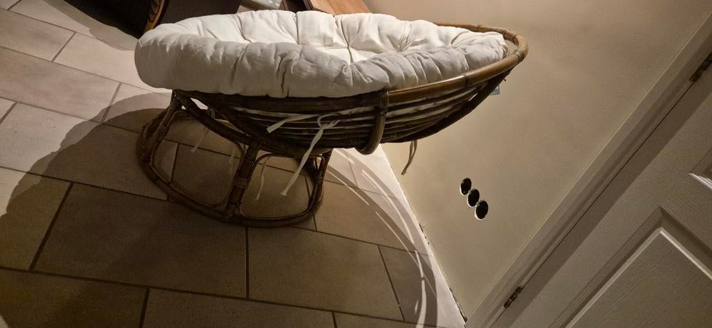 Rotan Papasan Loungechair, Huis en Inrichting, Ophalen, Bruin, Eén