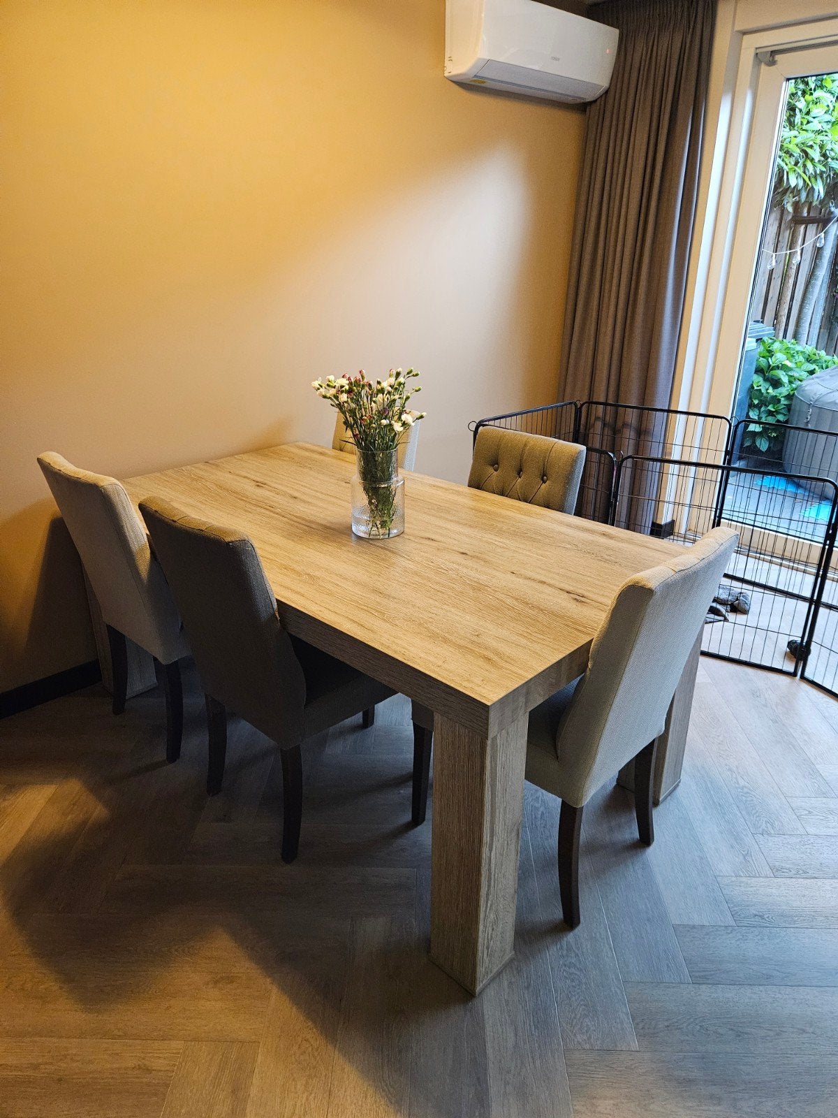 Eettafel + stoelen 5 stuks, Gebruikt, 100 tot 150 cm, Ophalen of Verzenden, Landelijk