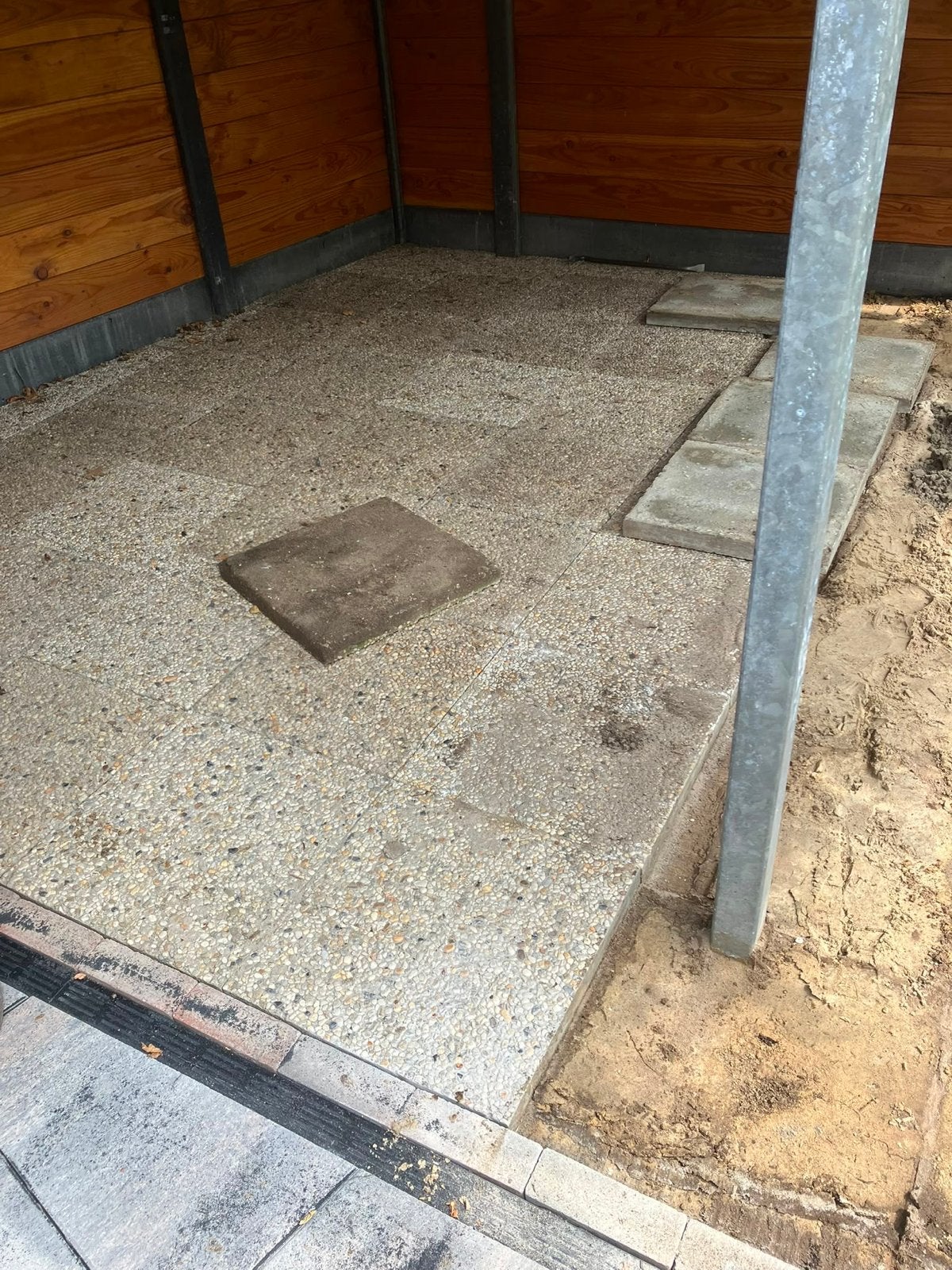48 grindtegels, Tuin en Terras, Tegels en Klinkers, Ophalen, Gebruikt, 10 m² of meer, Beton