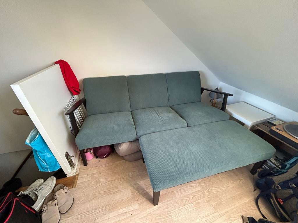 Ikea Ekenaset 3-zits bank + voetenbankje - Zo goed als nieuw, Huis en Inrichting, Ophalen, Zo goed als nieuw, Stof