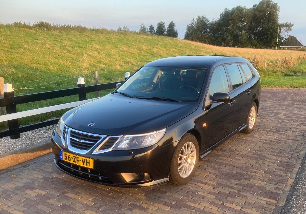 Saab 9-3 1.8 T Sport Estate 2008 Zwart, Auto's, 1998 cc, 1487 kg, Zwart, 4 cilinders
