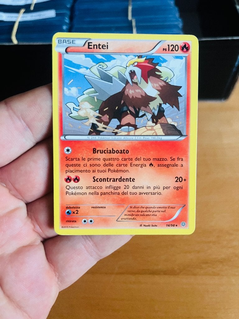 Entei 14/98 Ancient Origins Pokemon, Verzenden, Zo goed als nieuw, Losse kaart, Foil