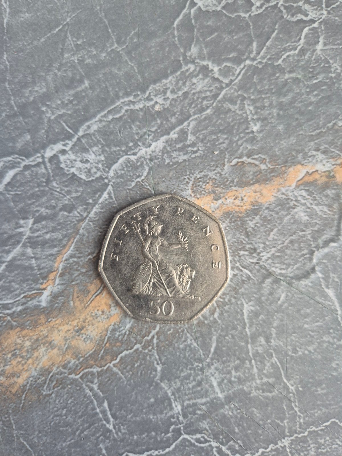 Britse 50 Pence munt uit 1997 - Koningin Elizabeth II, Ophalen of Verzenden, Overige landen, Losse munt