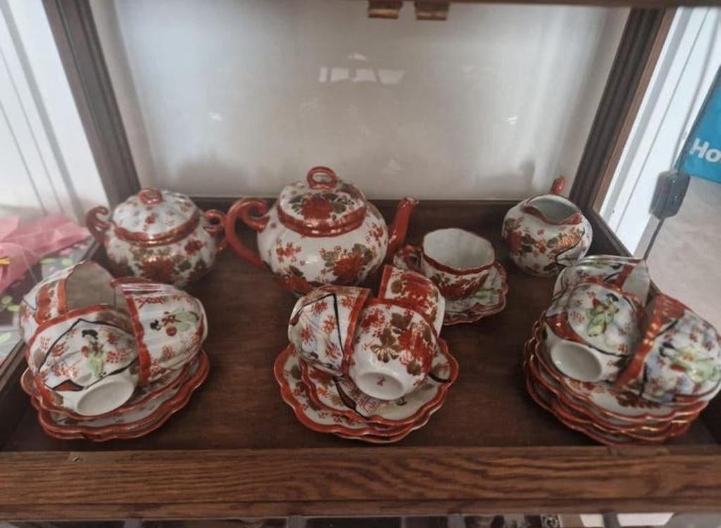Vintage orginele Japans kutani theeservies compleet set, Ophalen