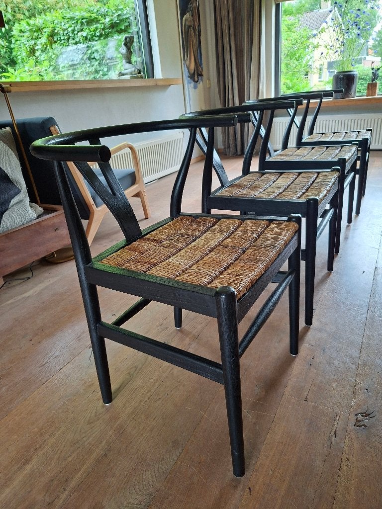 Design eetkamerstoelen, Ophalen, Zwart, Hout, Zo goed als nieuw