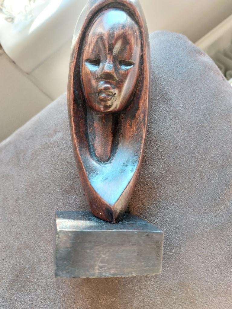 Madonna houten beeldje, Antiek en Kunst, Antiek | Religie, Ophalen of Verzenden