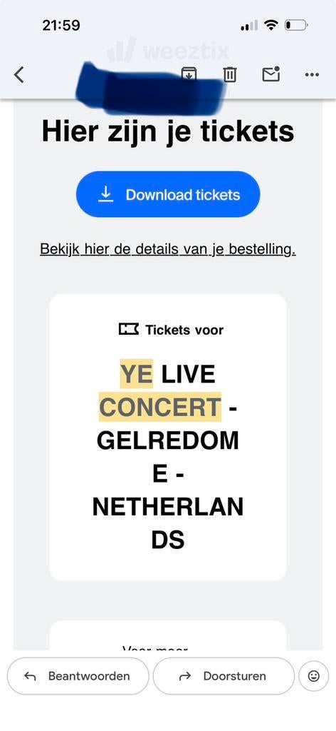 Ye live concert rang 1 Gold 300 per stuk 3 tickets, Tickets en Kaartjes, Drie personen of meer, Juni