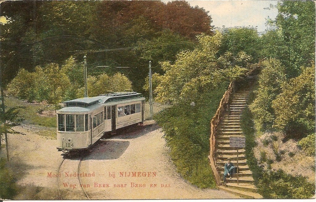 Ansichtkaart: Tram bij Nijmegen, Beek naar Berg en Dal 1920, Ophalen of Verzenden, 1920 tot 1940, Gelopen, Gelderland