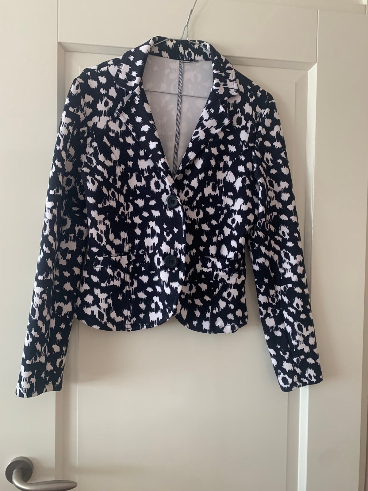 Colbert jasje. Blauw/wit. Maat S, Ophalen, Zo goed als nieuw, Blauw