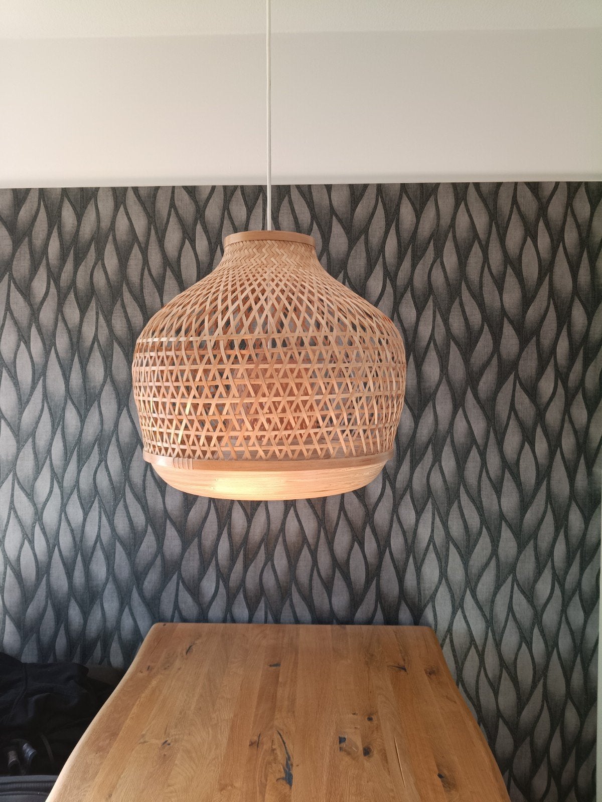 Bamoe/rotan IKEA MISTERHULT hanglamp, Ophalen, Zo goed als nieuw, Minder dan 50 cm