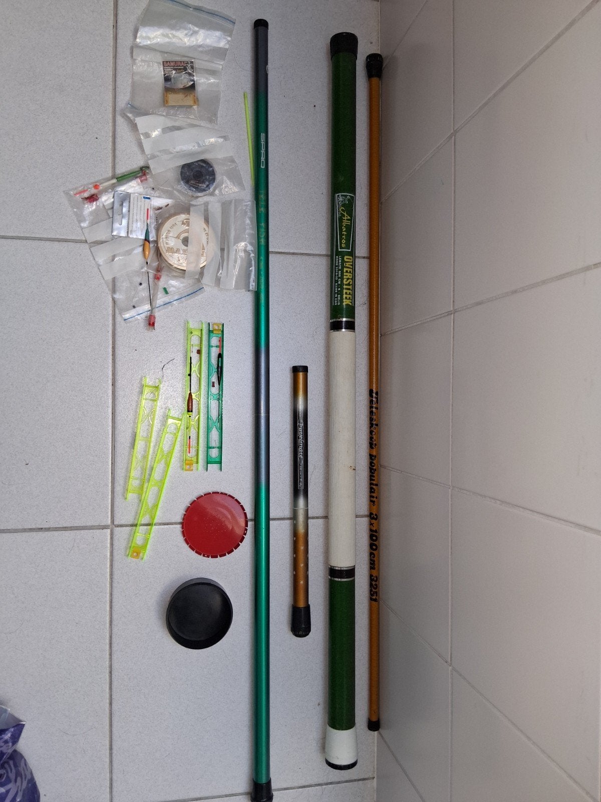 4 hengels diverse lengtes, Ophalen, Gebruikt, Complete hengel