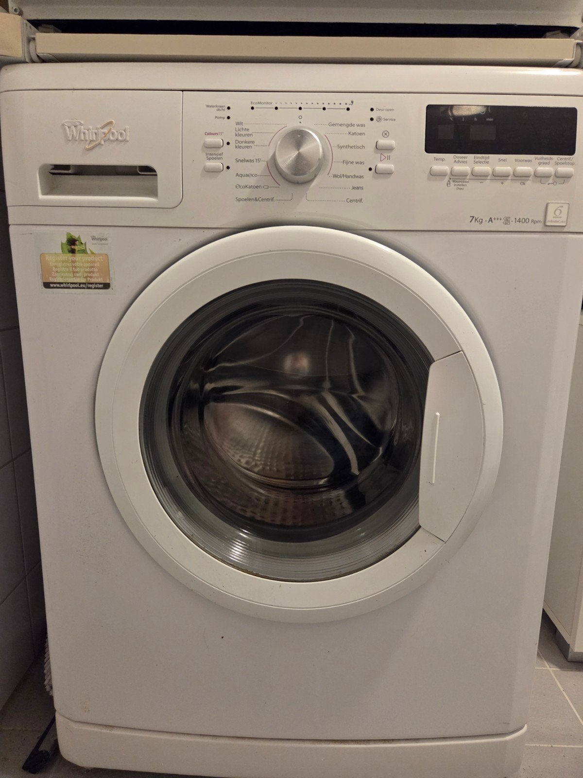 Whirlpool wasmachine inclusief uitschuifplank, Ophalen, Gebruikt, Energieklasse A of zuiniger, Voorlader