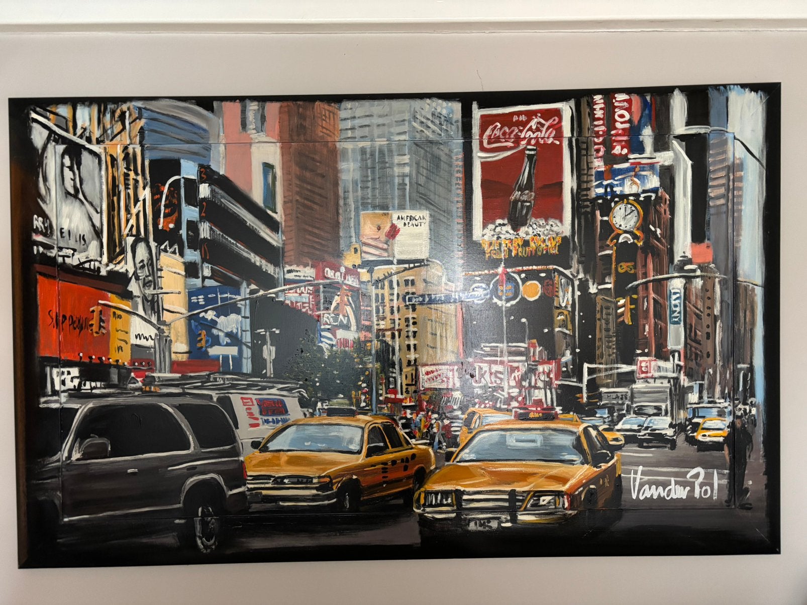 Groot schilderij New York Times Square taxi’s /van de Poll, Ophalen