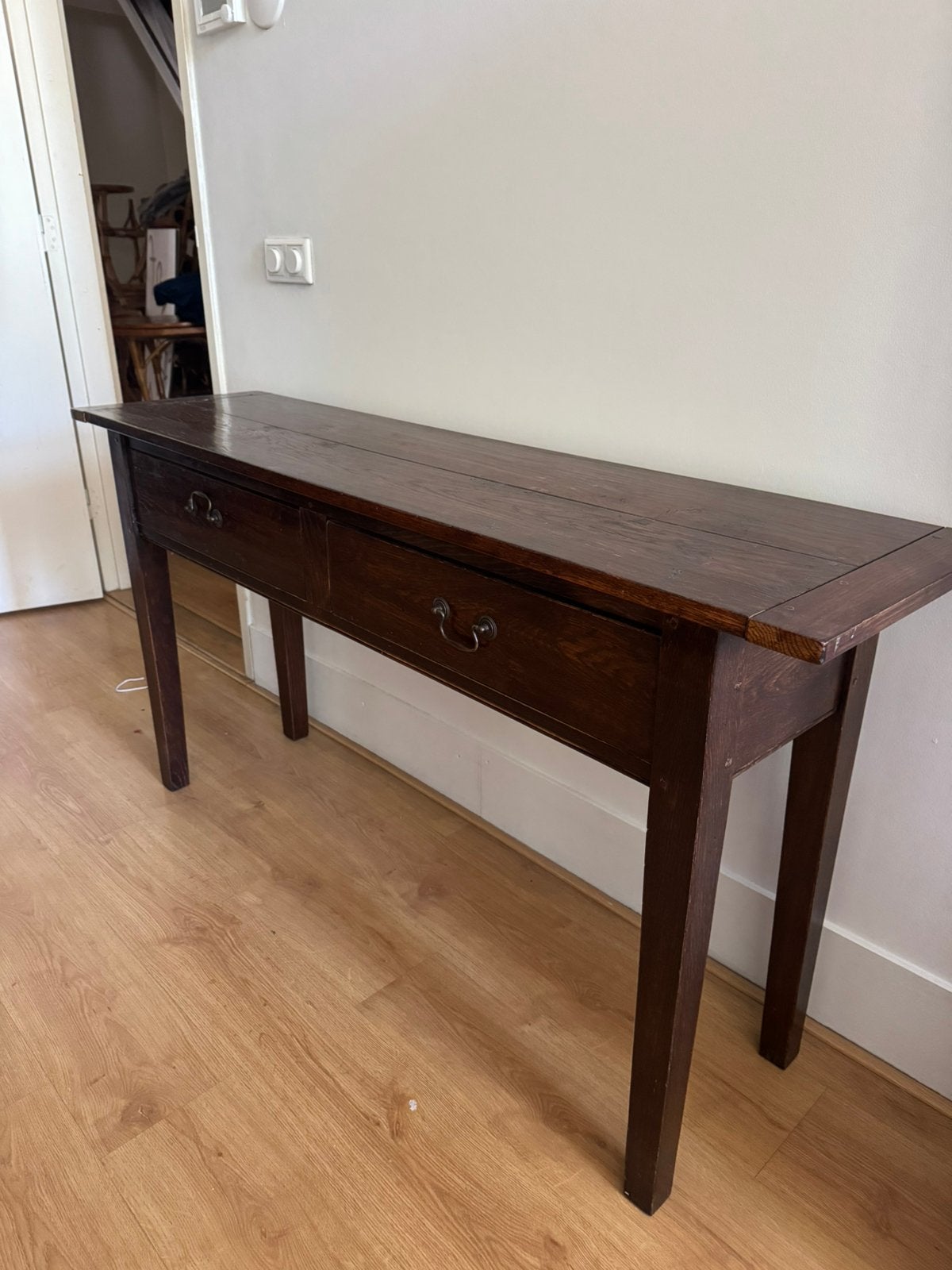 Antiek houten lade kastje, Ophalen, Gebruikt, 25 tot 50 cm, Rechthoekig