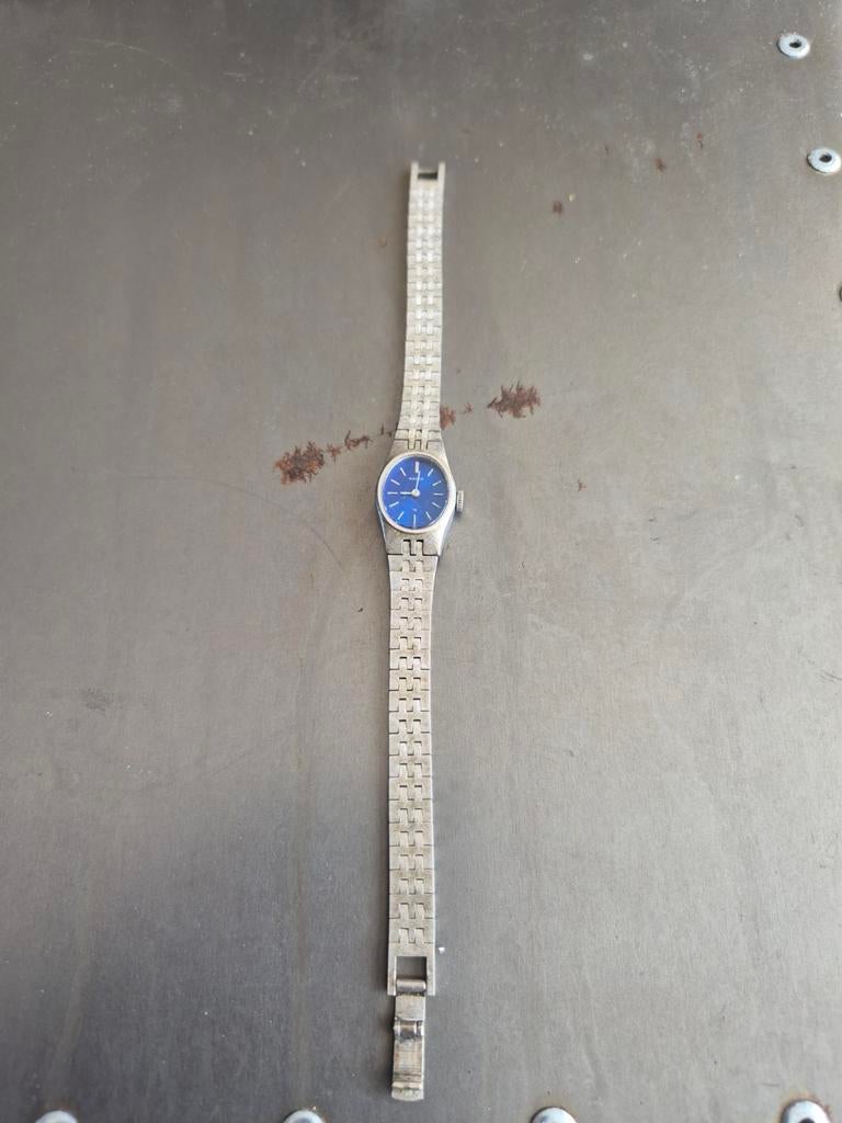 Vintage Seiko dameshorloge met blauwe wijzerplaat, Sieraden, Tassen en Uiterlijk, Horloges | Dames, Gebruikt, Staal, Polshorloge