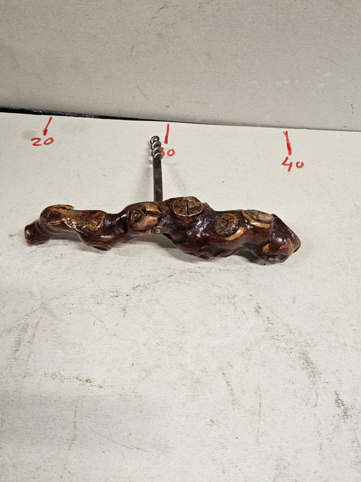 Vintage kurkentrekker met wortelhouten handvat, Ophalen of Verzenden