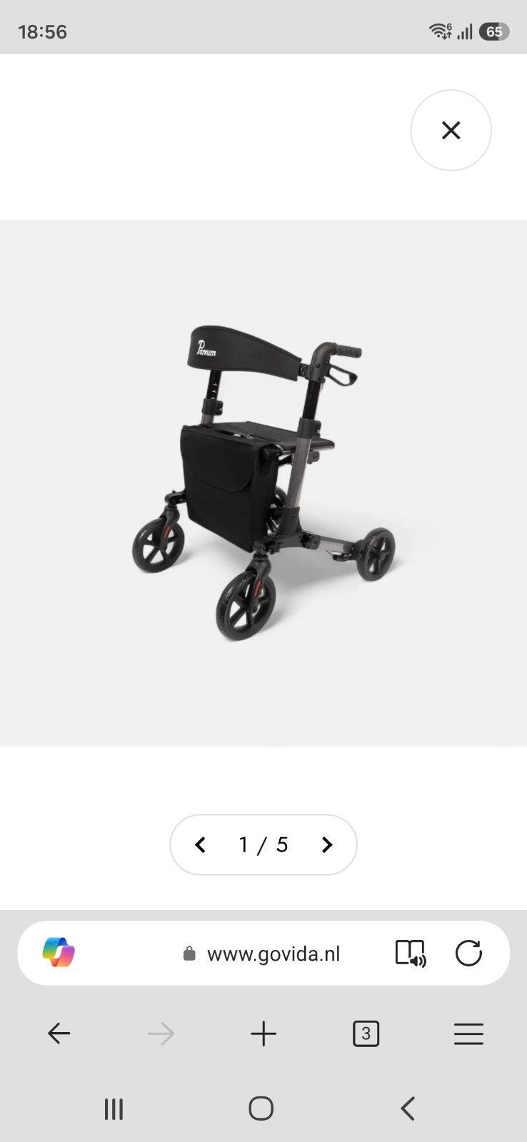 parvum rollator brava, Ophalen, Opvouwbaar, Nieuw
