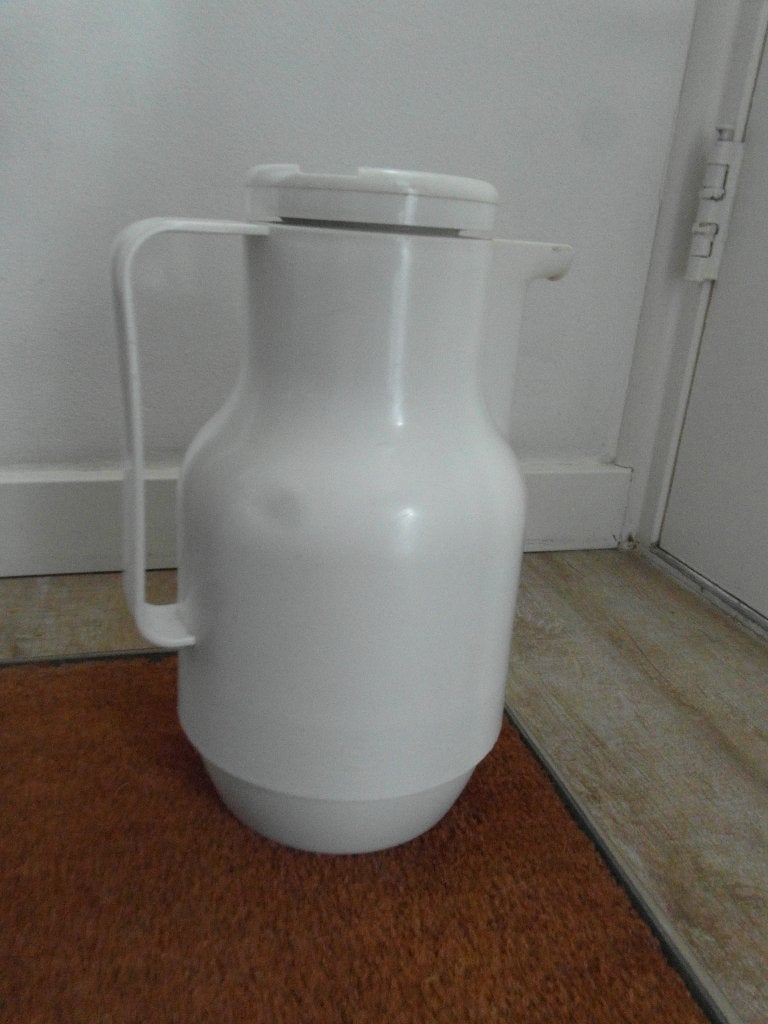 Thermoskan wit kunststof, Huis en Inrichting, Keuken | Keukenbenodigdheden, Kunststof, Ophalen of Verzenden, Wit, Overige typen
