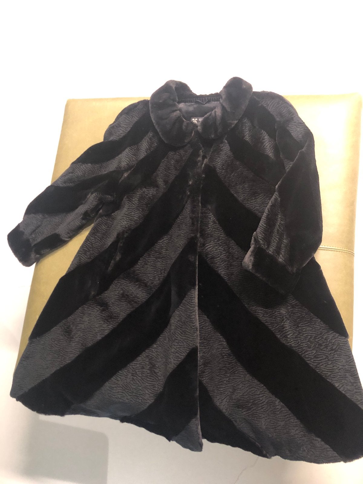 EDGAR VOS fauxfur wintermantel, maat ca L, Ophalen of Verzenden, Zo goed als nieuw, Maat 38/40 (M), Zwart