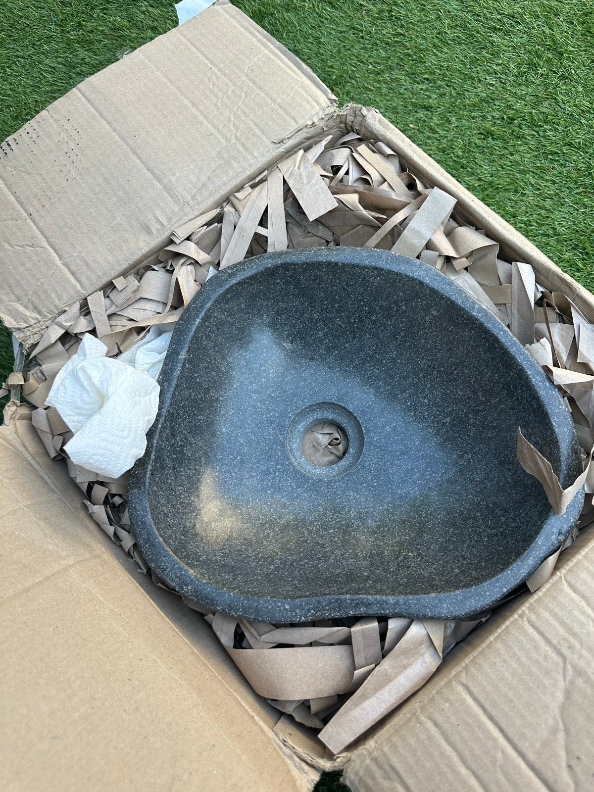 Nieuwe natuurstenen waskom - Nieuw in doos, Huis en Inrichting, Woonaccessoires | Schalen en Manden, Ophalen, Overige typen, Nieuw