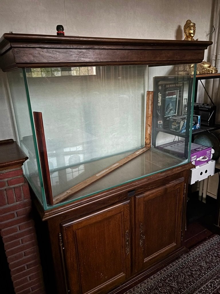 Antiek aquarium, dik glas, 100x40x70, Ophalen