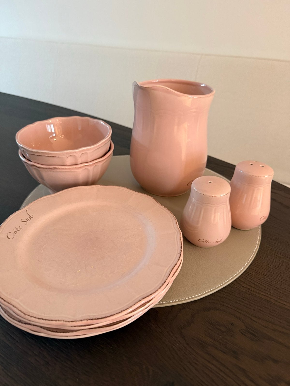 Riviera Maison Côte Sud Servies - Roze Aardewerk Set, Ophalen, Overige merken, Landelijk/Boerenbont, Zo goed als nieuw