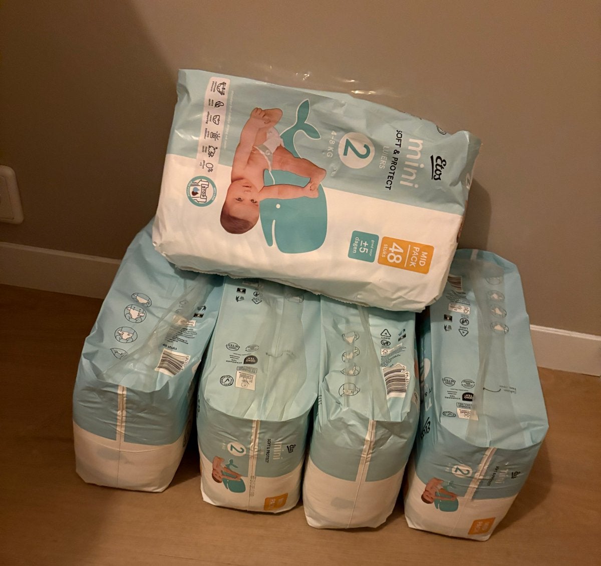 Etos Mini Soft & Protect Luiers Maat 2 (4-8 kg) - 5 pakken, Ophalen, Nieuw