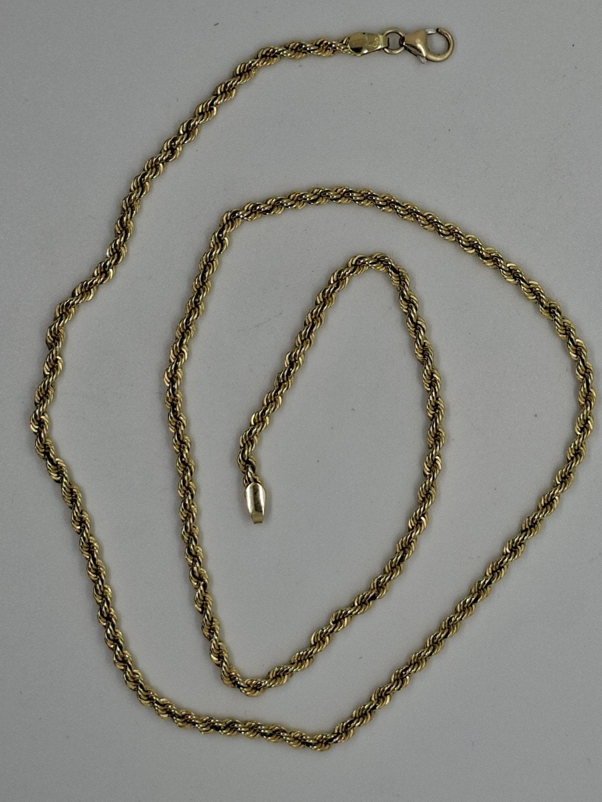 Gouden kabel halsketting 585 met zilveren kern, 50 cm, Ophalen of Verzenden, Zo goed als nieuw, Goud, Goud