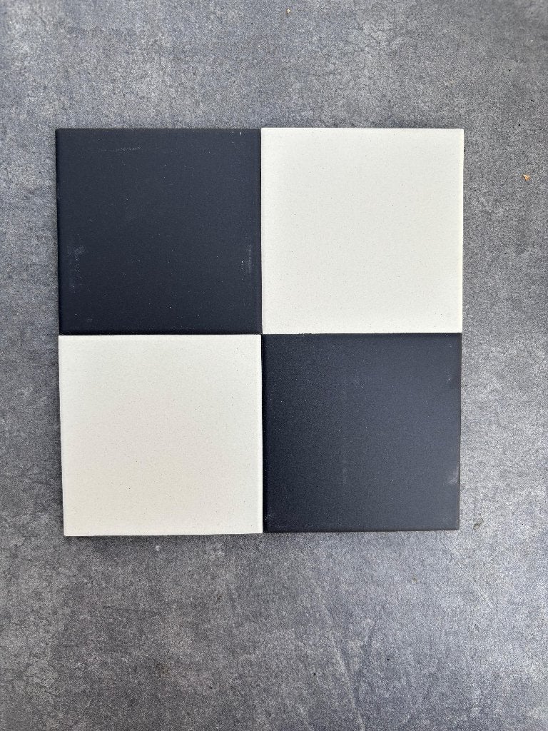 Tegeltjes zwart-wit voor toilet, Ophalen, Keramiek, Nieuw, Minder dan 20 cm