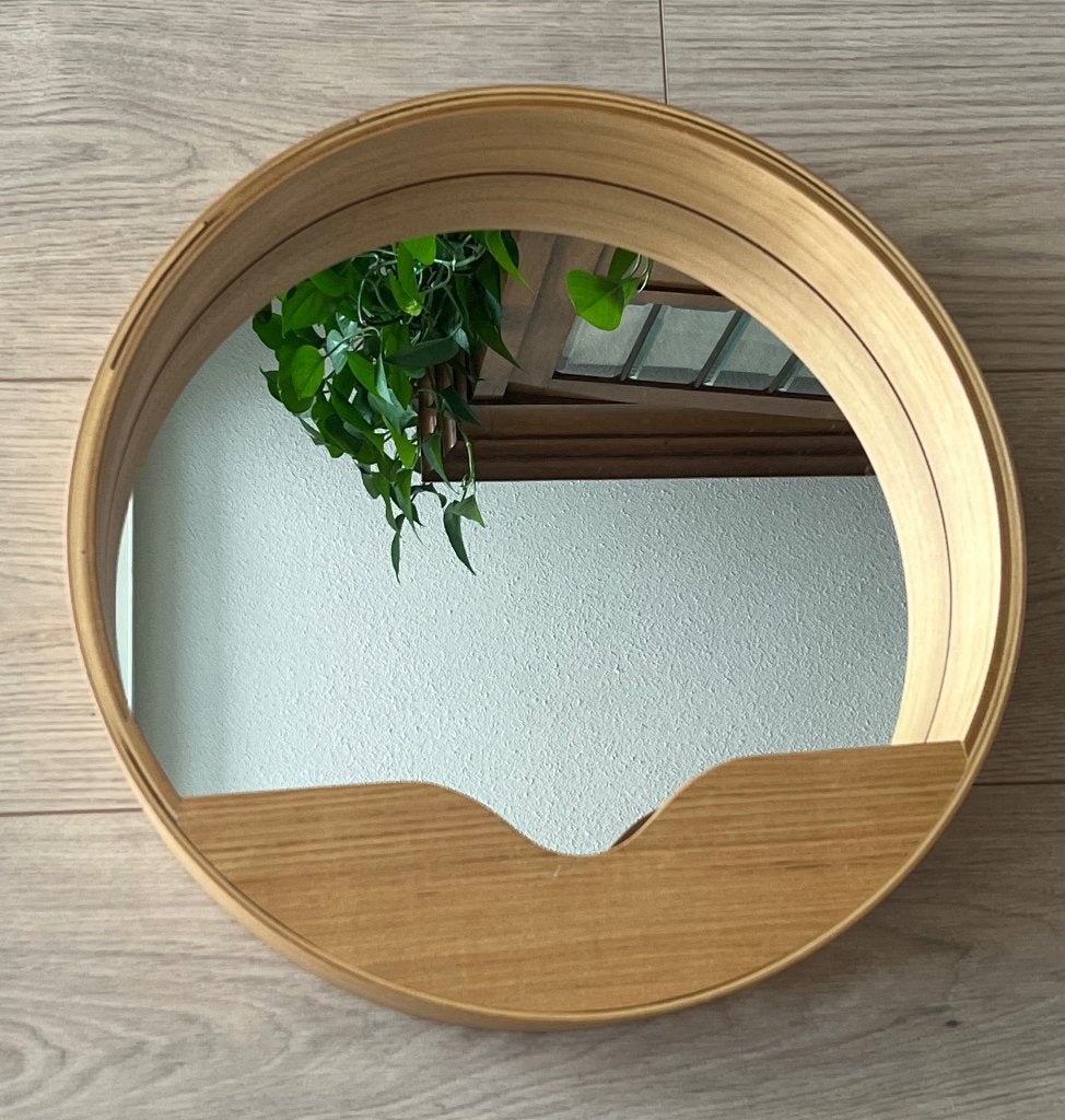 Zuiver ronde spiegel, Huis en Inrichting, Ophalen, Minder dan 50 cm, Rond, Zo goed als nieuw