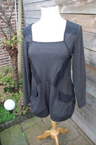 Jurk/ Tuniek zwart/ bruin Mc Planet mt 38 travelstof Vaste, Maat 38/40 (M), MC Planet, Zwart, Ophalen of Verzenden