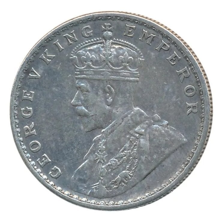India 1 Rupee 1918, Postzegels en Munten, Munten | Azië, Ophalen of Verzenden, Zuid-Azië, Losse munt, Zilver