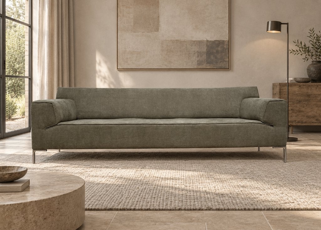 NIEUW GESTOFFEERD Design on Stock Bloq 4-Zits, 75 tot 100 cm, Www.designplaats.nl, Rechte bank, Stof