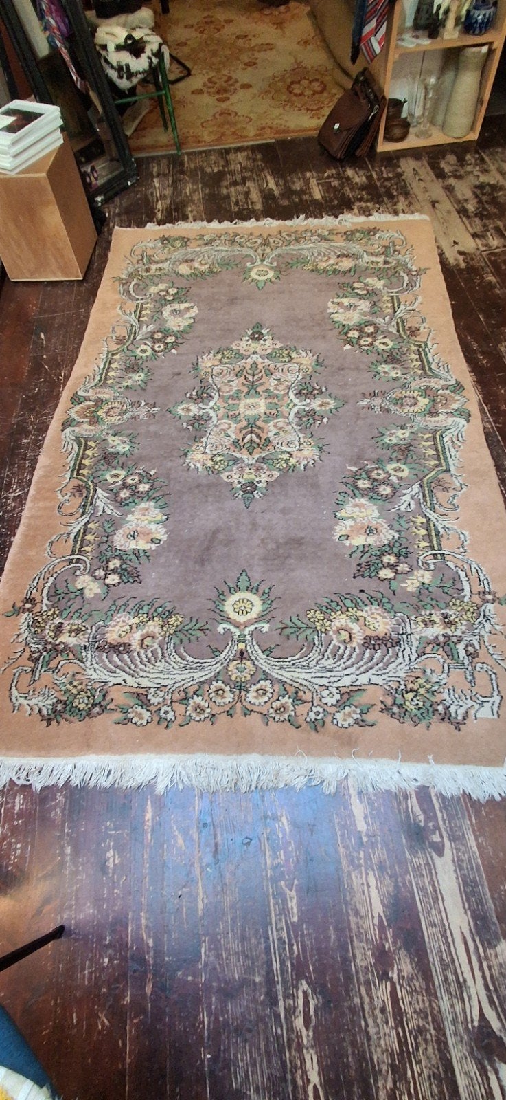 Vintage Perzisch tapijt met bloemmotief, Huis en Inrichting, Ophalen, Gebruikt, Klassiek, Vintage, Perzisch, 150 tot 200 cm