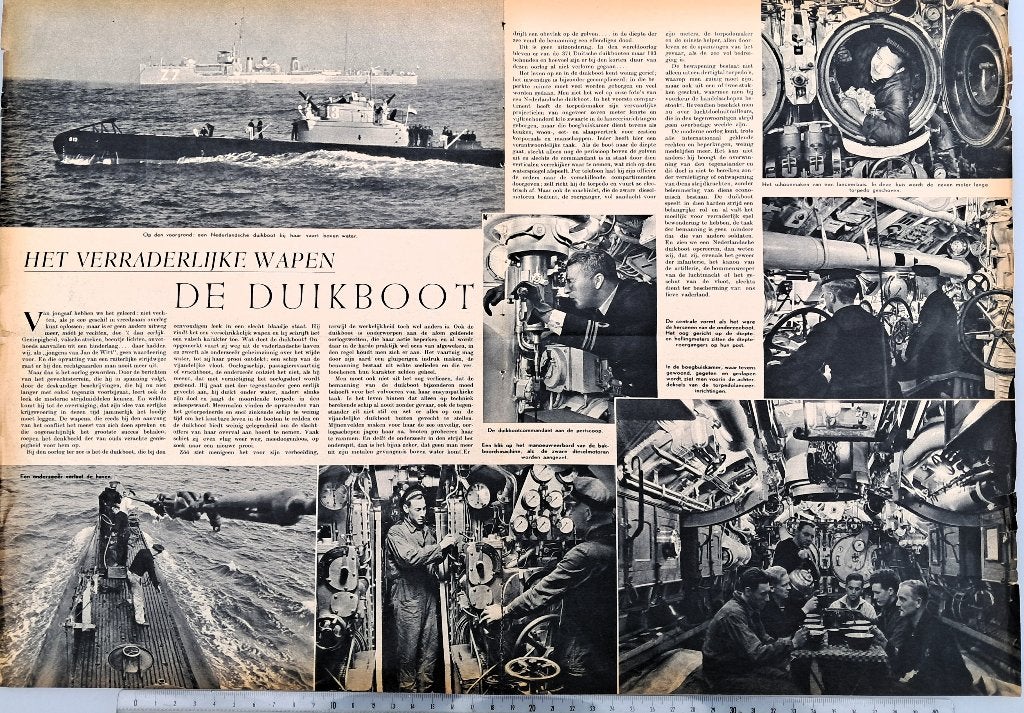 Marine 1939; art.2 blz. over de verraderlijke duikboten, Verzamelen, Verzenden, Voor 1940, Gebruikt, Overige onderwerpen