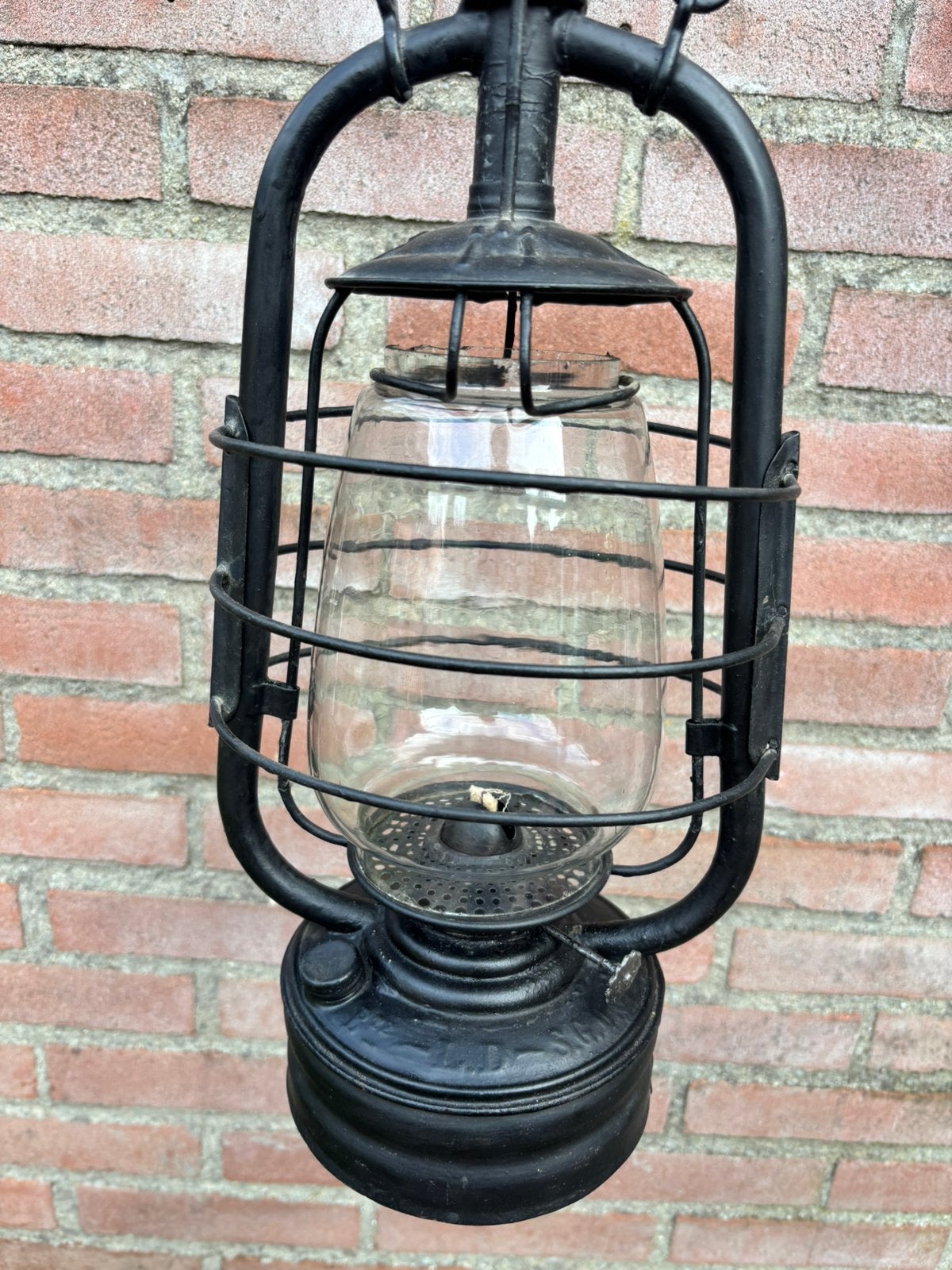 Oude franse stormlamp, lantaarn, olielamp, Ophalen of Verzenden