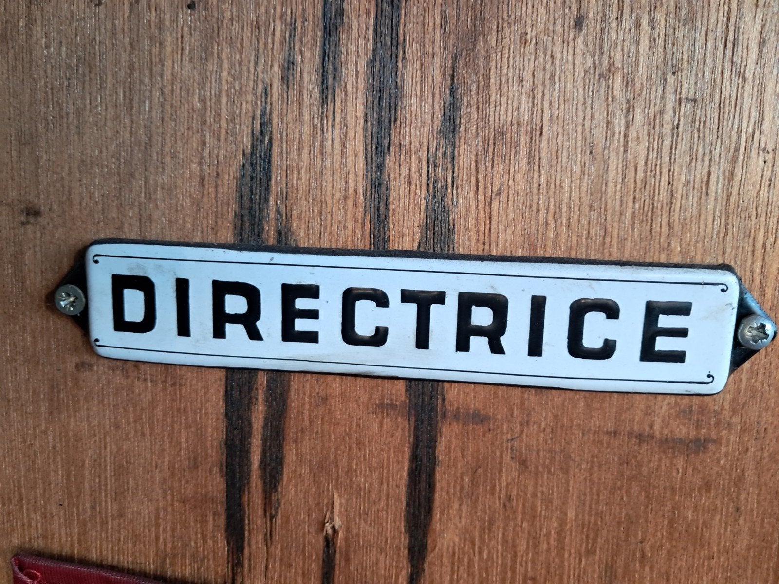 Vintage Emaille Deurbordje "DIRECTRICE", Ophalen of Verzenden