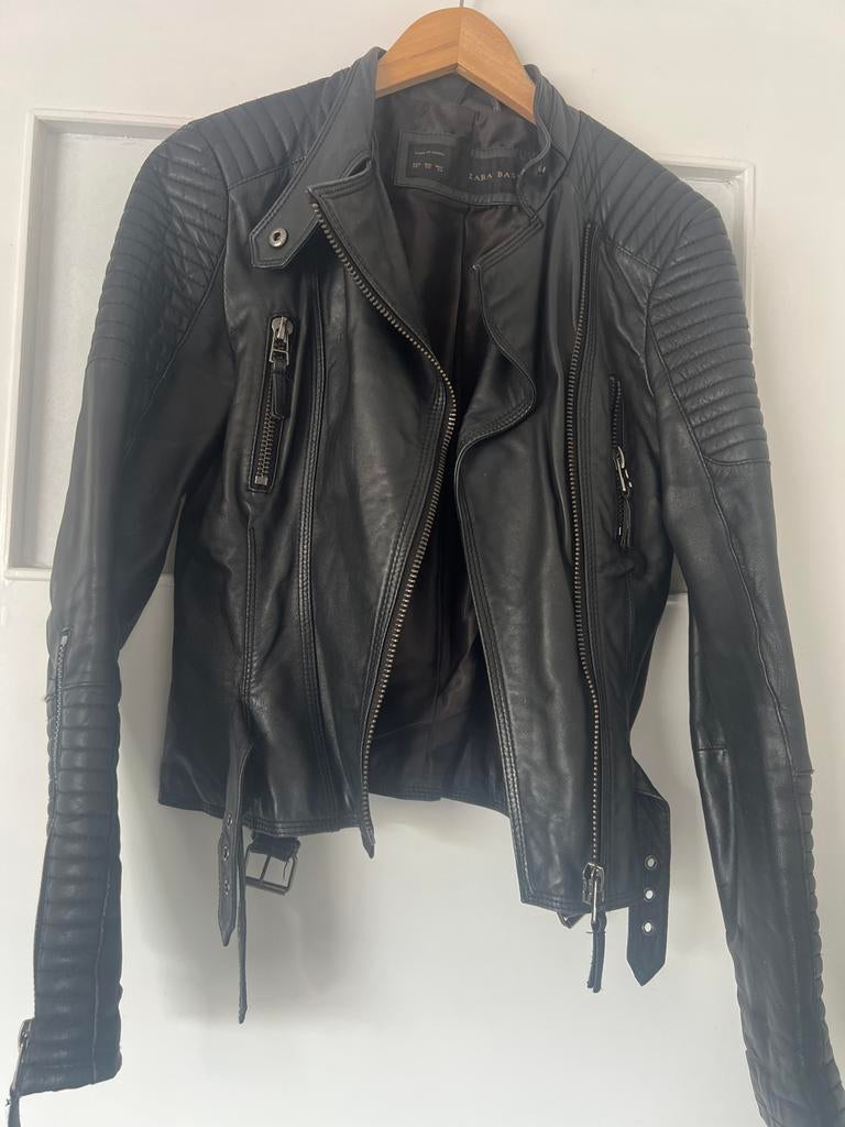 Zara leren jasje XS, Ophalen of Verzenden, Zo goed als nieuw, Maat 34 (XS) of kleiner, Zwart