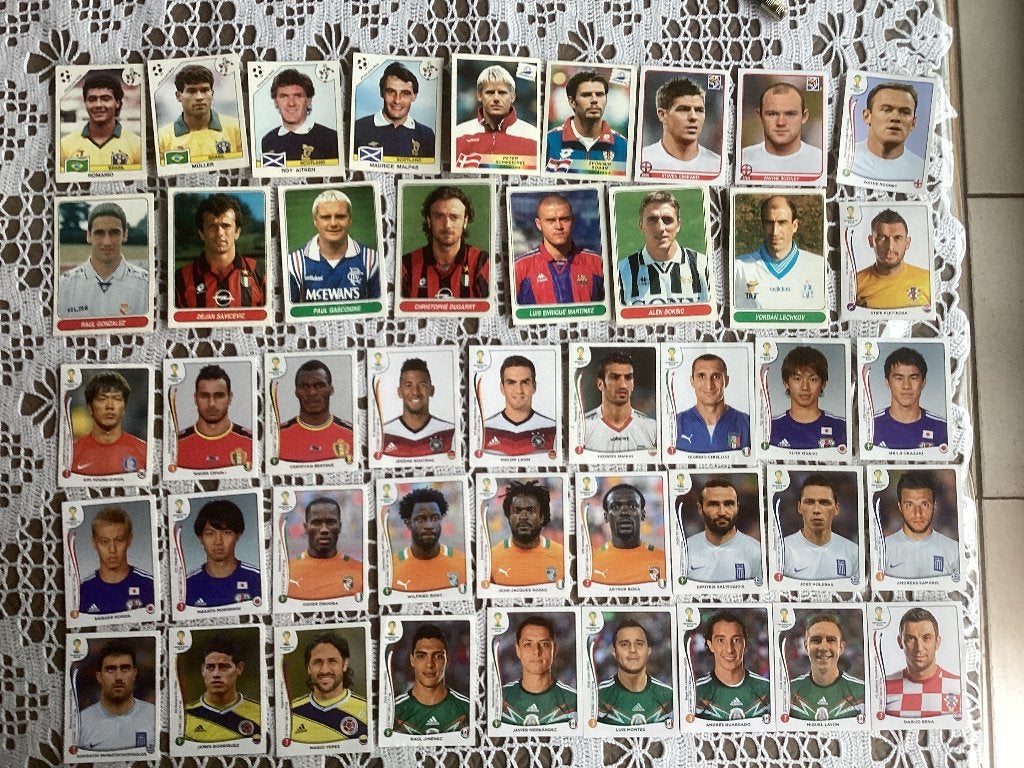 44 stickers Panini allerlei voetbal, Ophalen of Verzenden, Gebruikt, Meerdere stickers