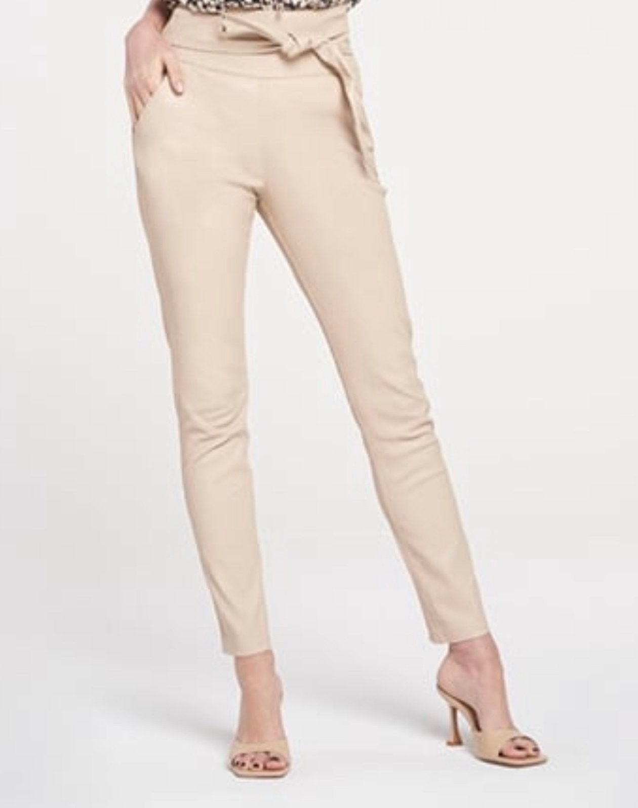 Nieuwe 100% leren broek Ibana mt 36 Oyster White, Kleding | Dames, Broeken en Pantalons, Beige, Nieuw, Ophalen of Verzenden, Maat 36 (S)