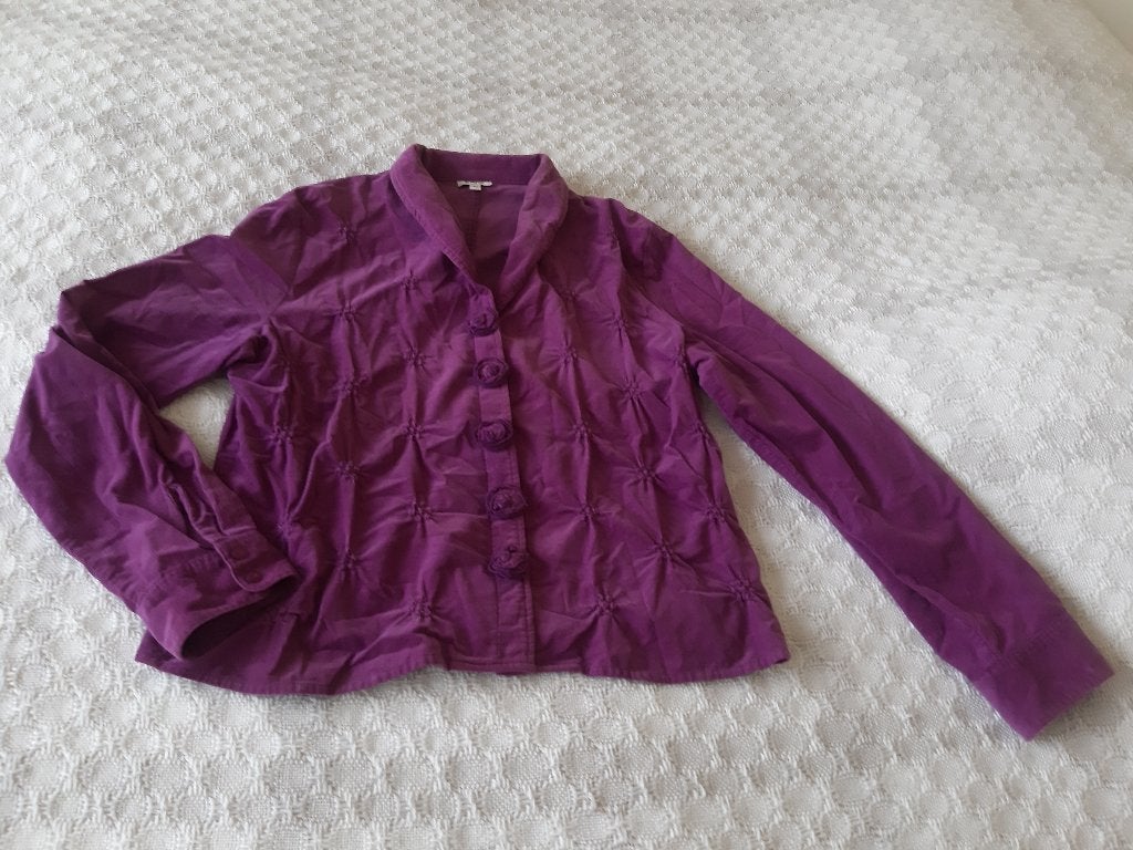 prachtige aparte rib blouse / jasje La Ligna maat 42, Ophalen, Overige kleuren, Maat 42/44 (L), Zo goed als nieuw