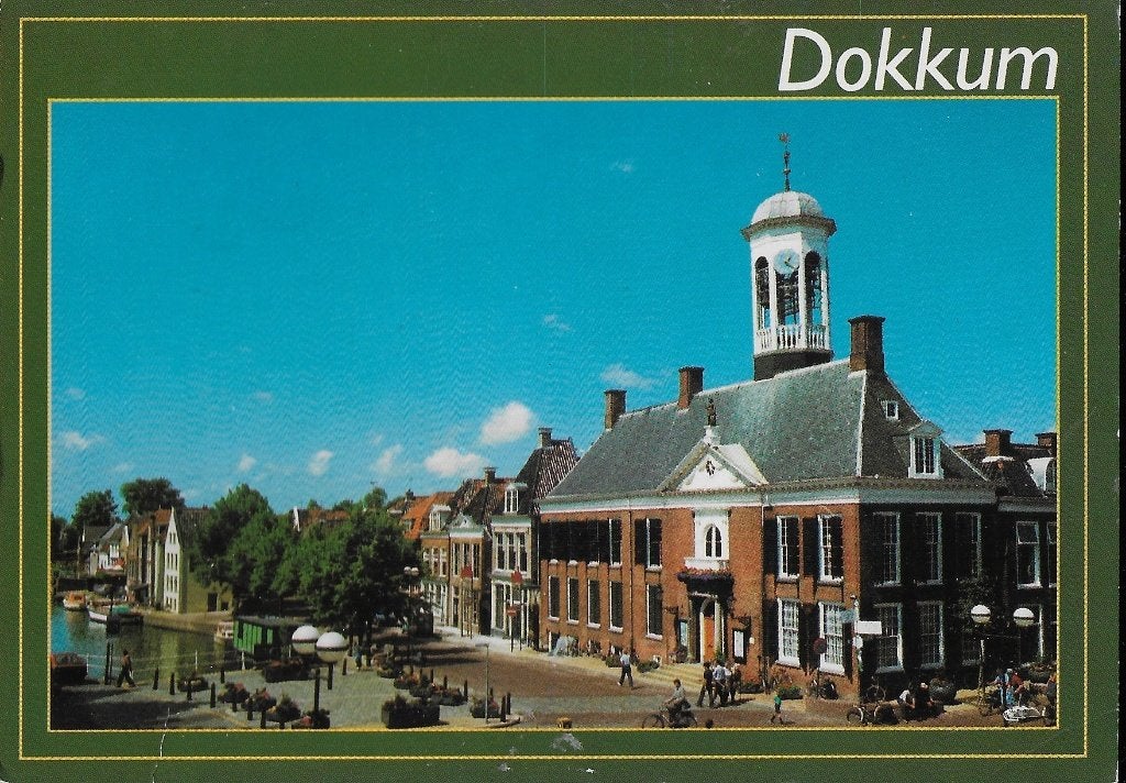 Ch187 ansichtkaart dokkum gelopen, Ophalen of Verzenden, 1980 tot heden, Gelopen