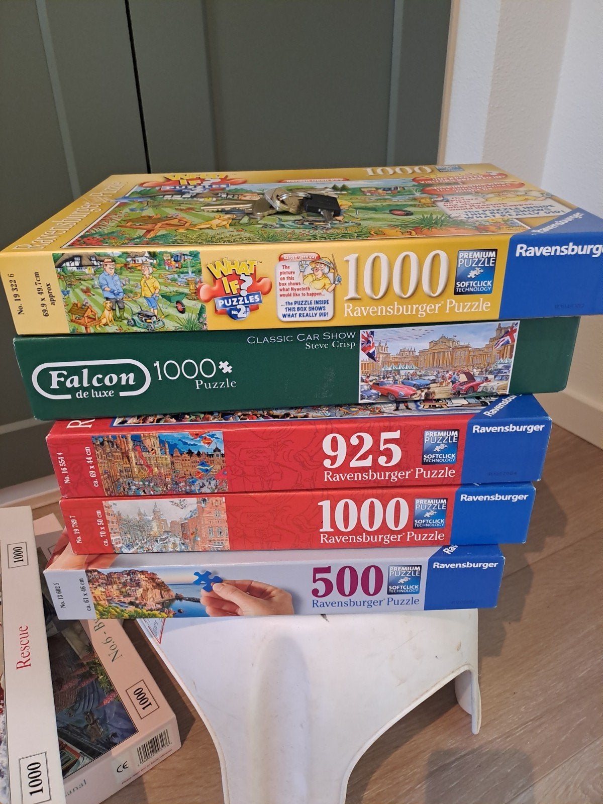 heel veel puzzels. hop en ravensburger en falcon, Ophalen of Verzenden, 500 t/m 1500 stukjes, Zo goed als nieuw