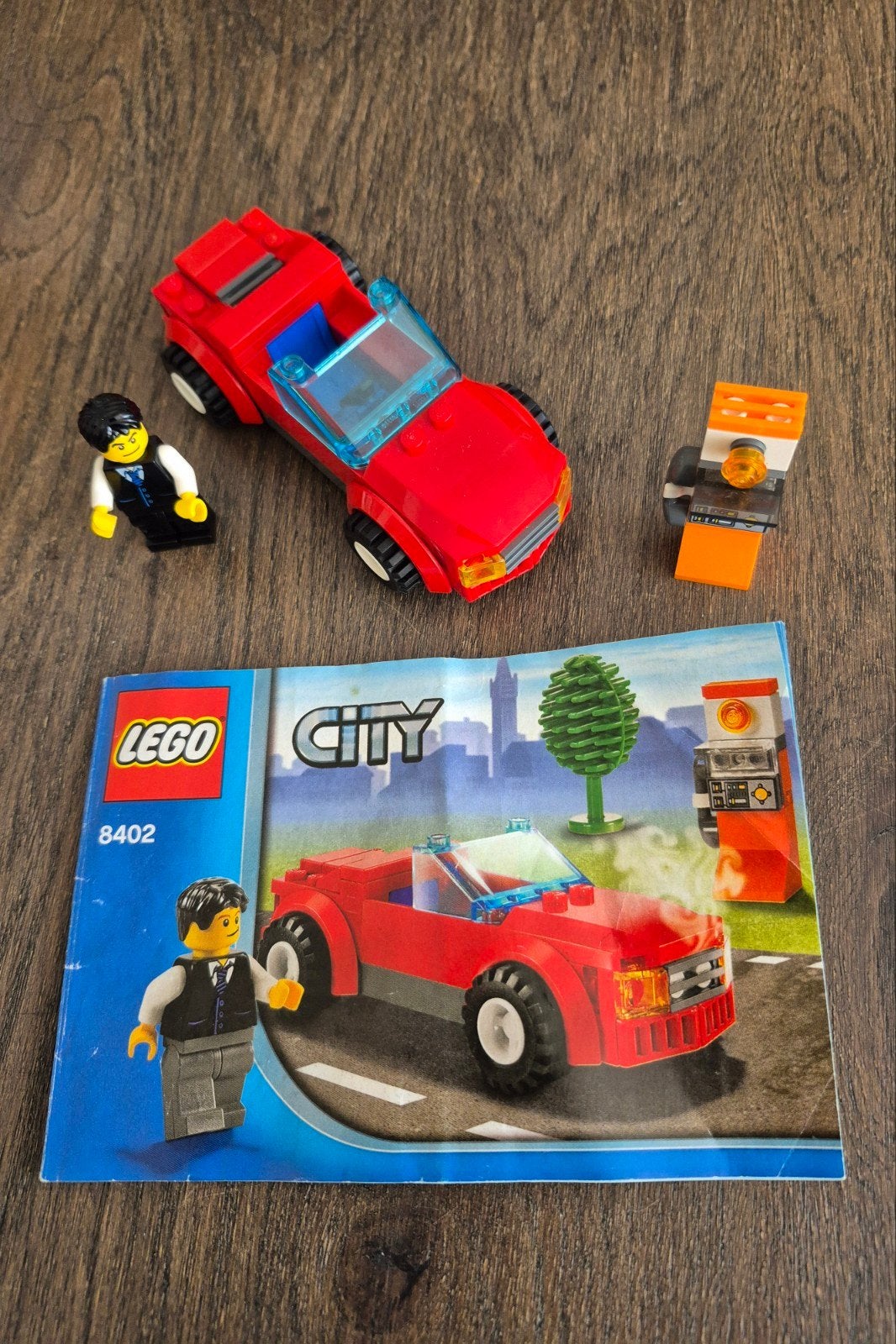 LEGO City 8402 Sportwagen met minifiguur en instructieboekje, Ophalen, City, Lego, Zo goed als nieuw