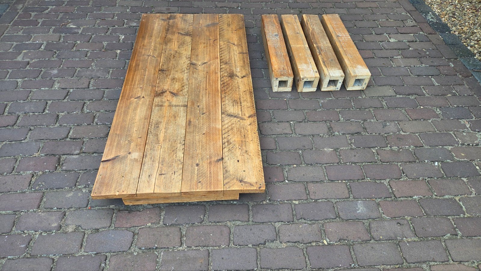Tafel steigerhout, Ophalen, Rechthoekig, 150 tot 200 cm, 50 tot 100 cm