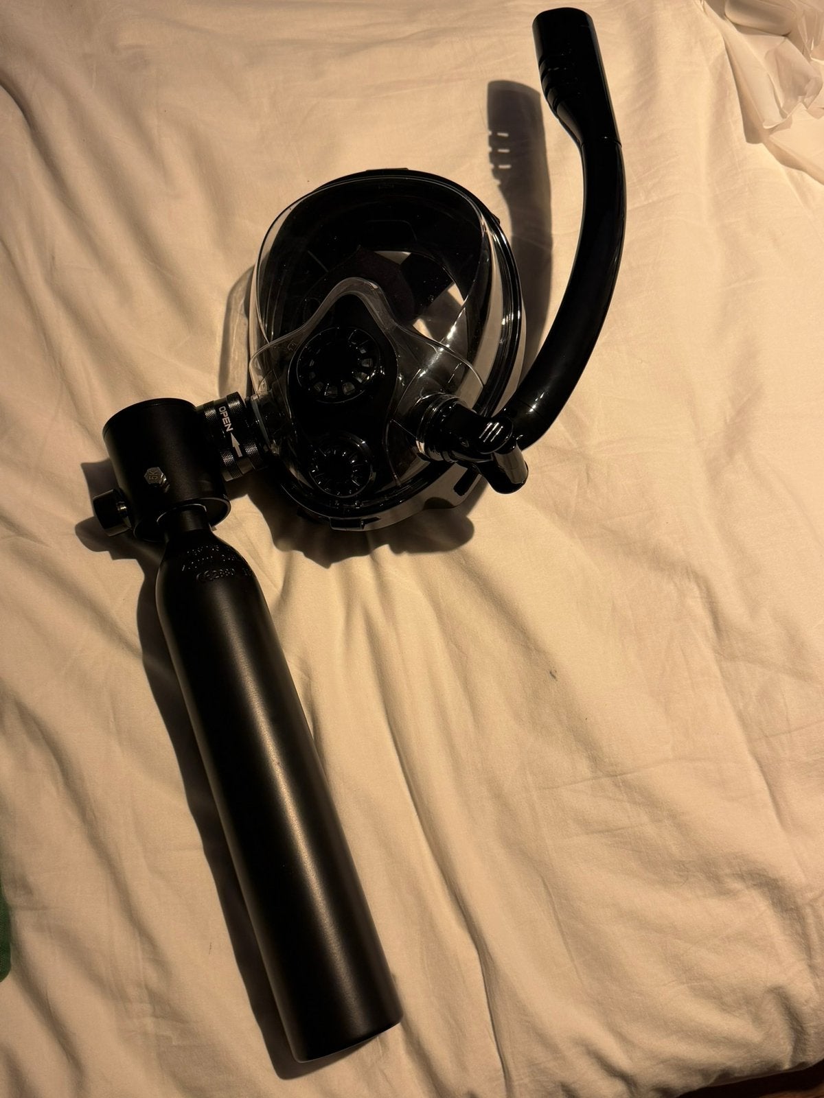 Scuba tank met duikbril en tas, Watersport en Boten, Ophalen of Verzenden, Zo goed als nieuw, Duikfles