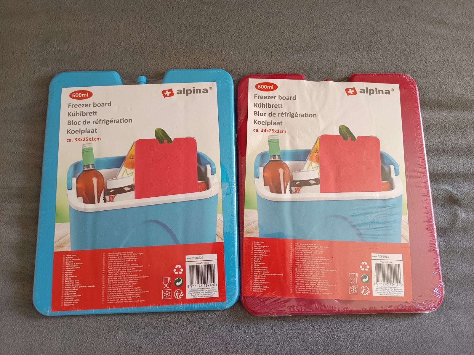 Alpina Koelplaten 600ml - Set van 2 (Blauw & Rood), Caravans en Kamperen, Ophalen of Verzenden