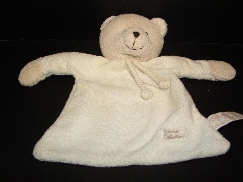 TIAMO BEER KNUFFELDOEKJE BADSTOF WIT MET ECRU BADST, Kinderen en Baby's, Speelgoed | Knuffels en Pluche, Verzenden, Nieuw, Overige typen