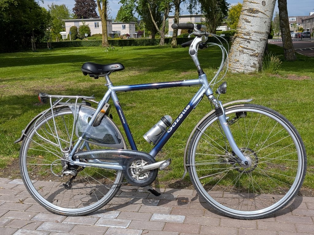 Herenfiets GazelleGoldline, 27 versnellingen, in prima staat, Fietsen en Brommers, Ophalen, Gebruikt, Velgrem, Versnellingen