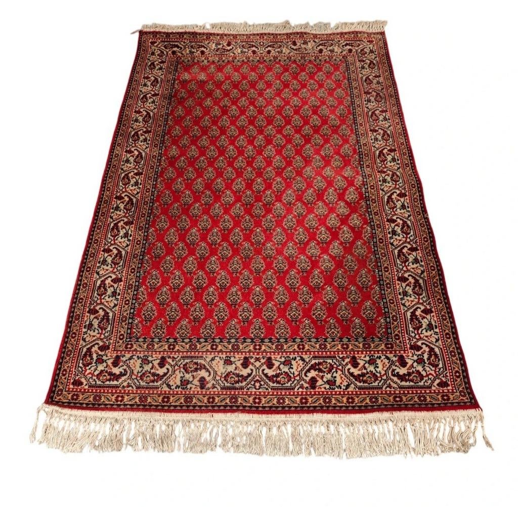 Vintage oosters wol Paisley vloerkleed rood Mir 108x173cm, Huis en Inrichting, Stoffering | Tapijten en Kleden, Gebruikt, 100 tot 150 cm